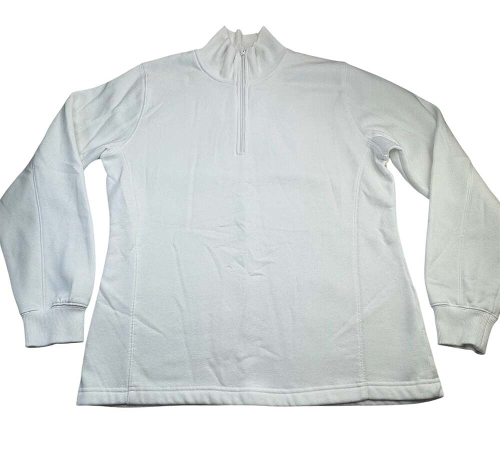 Sport-Tek Ladies LST253 1/4-Zip Sweatshirt White Size L